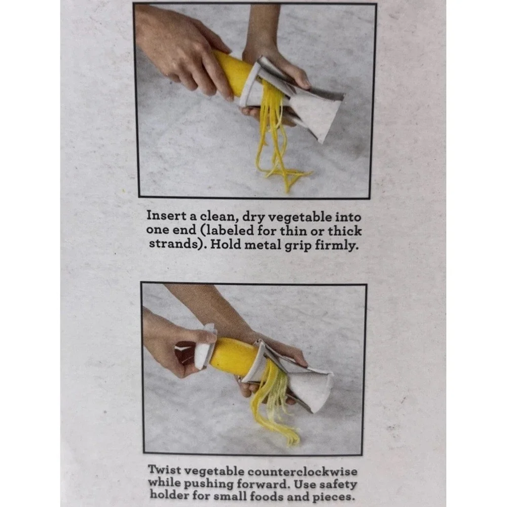 Martha Stewart Good Thing Handheld Veggie Spiralizer Silver White 9124311 NIB